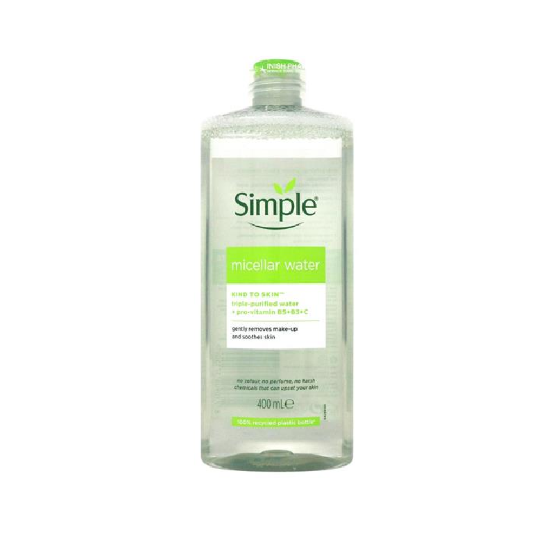 میسلار واتر سیمپل مناسب انواع پوست حتی پوست حساس + 400 میلیلیتر + پاککننده آرایشهای سنگین